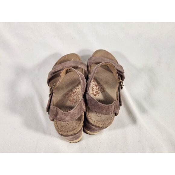 Aetrex Womens Suede Espadrille Sandal Brown Boho Y2K Summer 7 - Picture 4 of 10